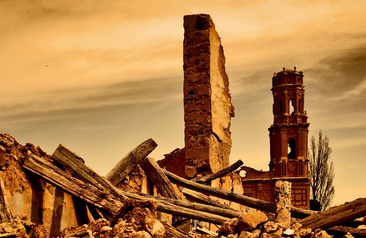 Belchite Ghost Town in Aragon