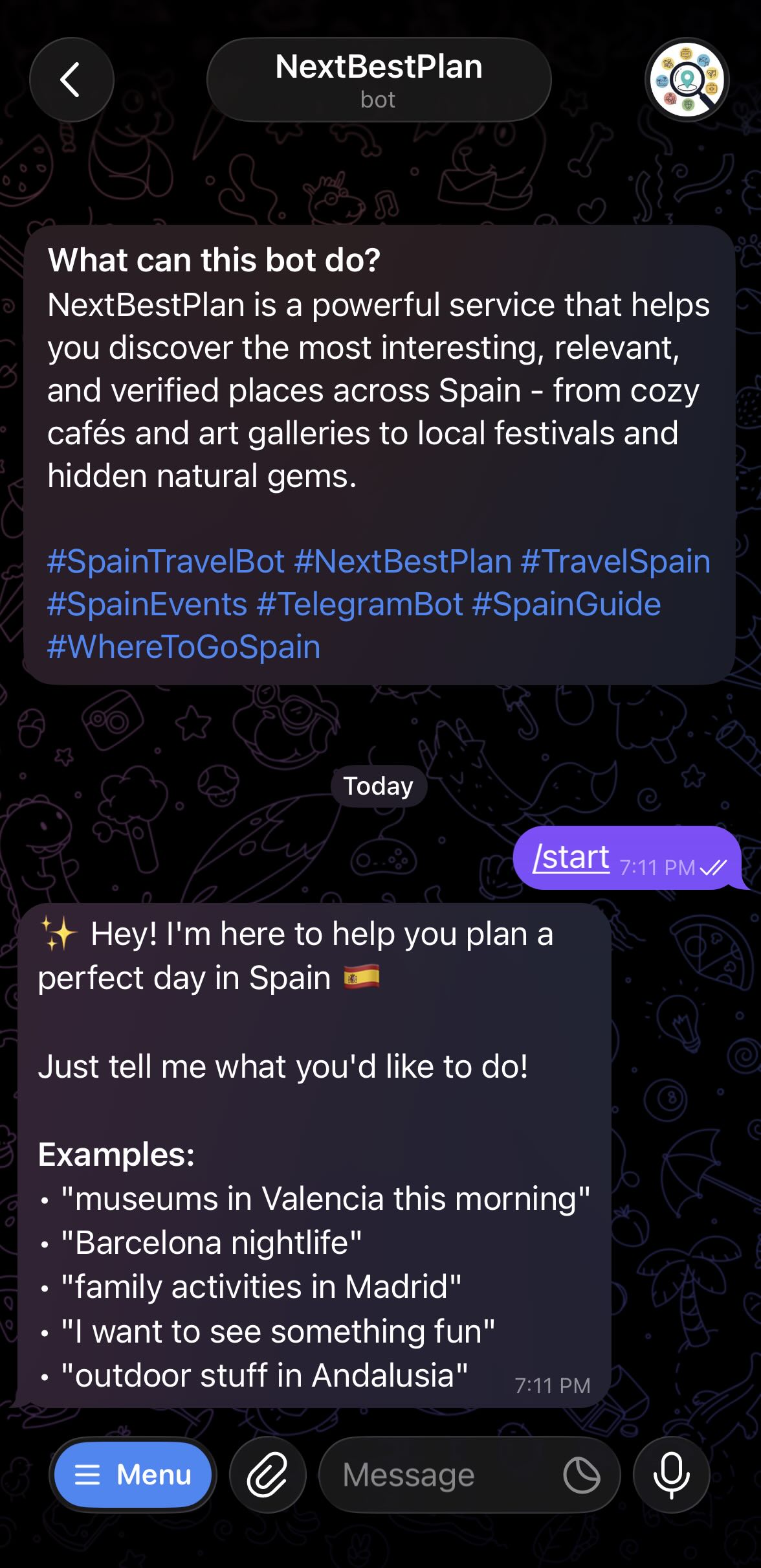 NextBestPlan bot screenshot