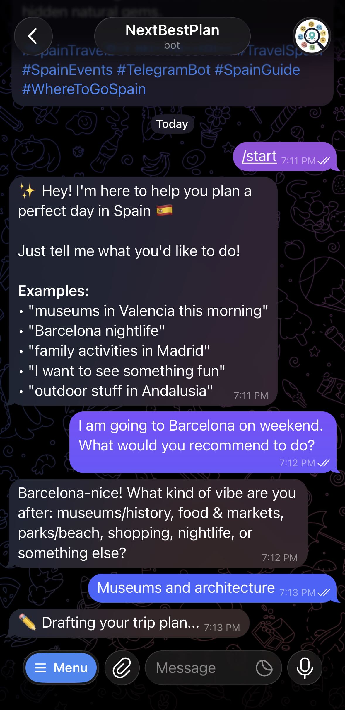 NextBestPlan bot screenshot